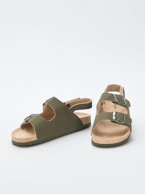 Sandali bassi in ecopelle scamosciata regolabili - Kiabi