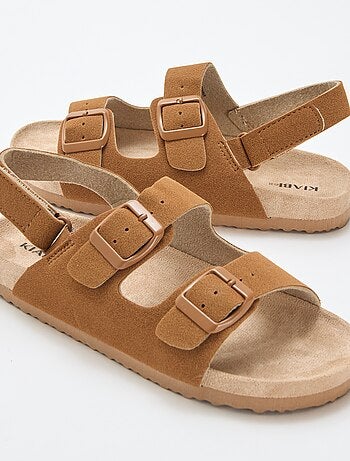 Sandali bassi in ecopelle scamosciata regolabili