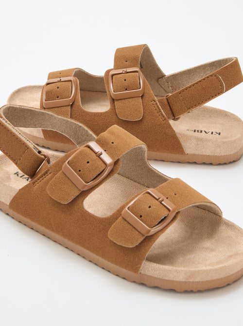 Sandali bassi in ecopelle scamosciata regolabili - Kiabi