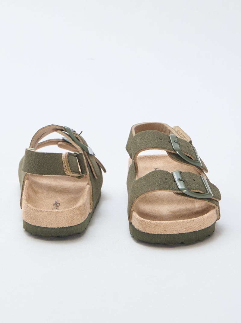 Sandali bassi in simil suede Kaki - Kiabi