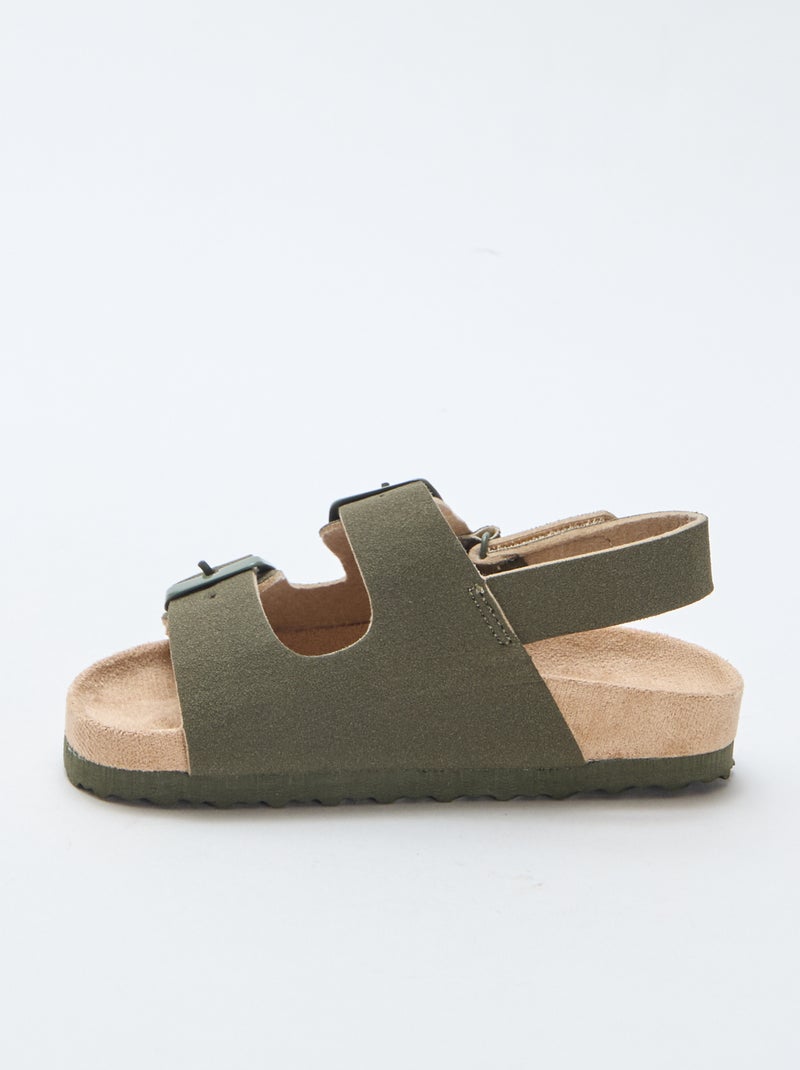 Sandali bassi in simil suede Kaki - Kiabi