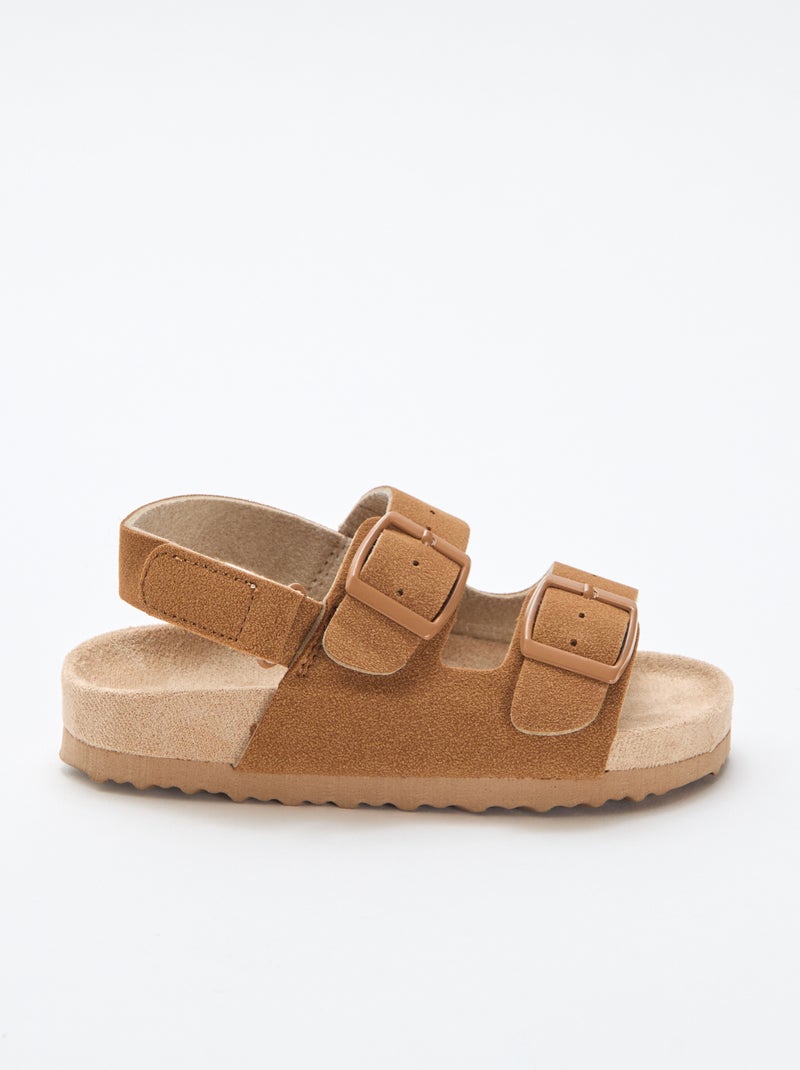 Sandali bassi in simil suede Marrone - Kiabi