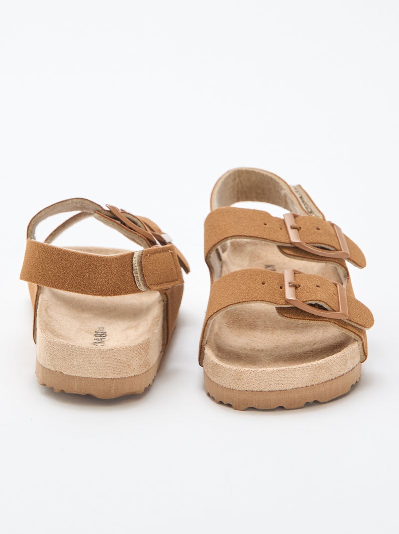 Sandali bassi in simil suede Marrone - Kiabi