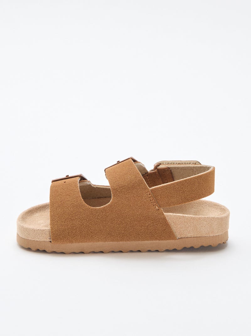 Sandali bassi in simil suede Marrone - Kiabi