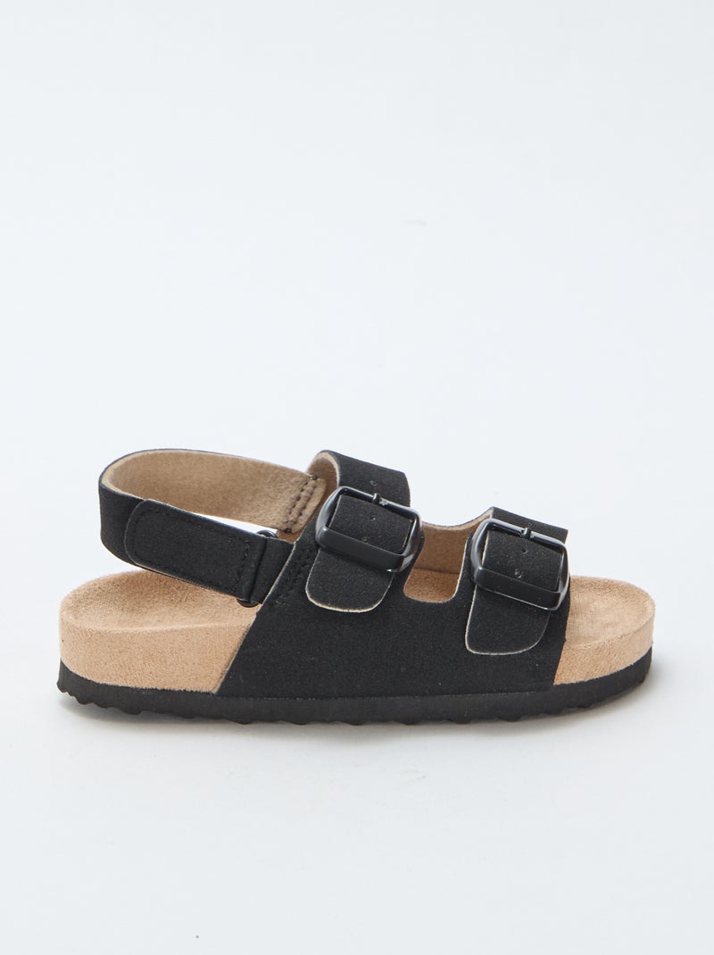 Sandali bassi in simil suede Nero - Kiabi