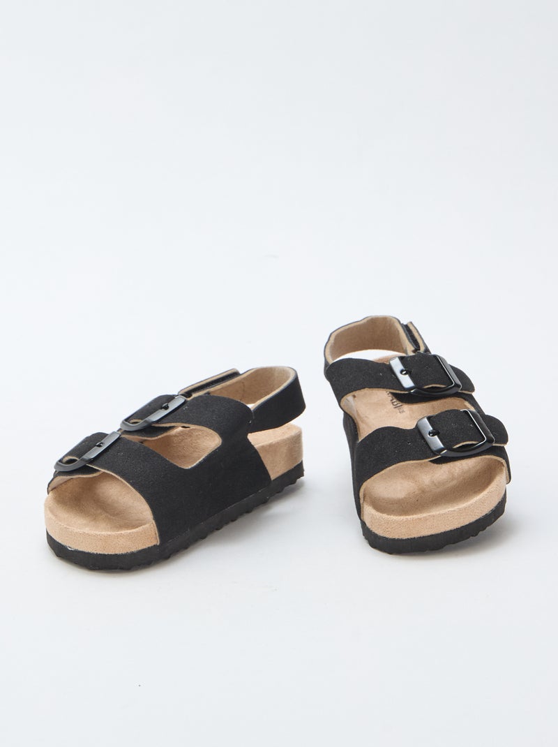 Sandali bassi in simil suede Nero - Kiabi