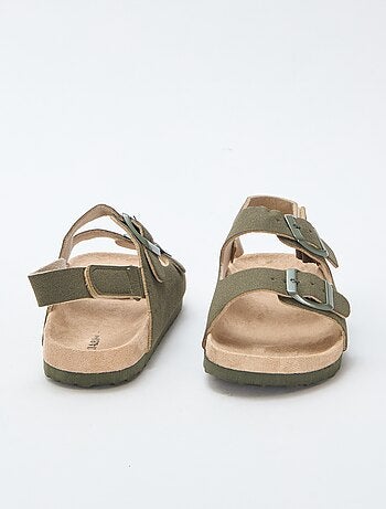 Sandali bassi in ecopelle scamosciata regolabili