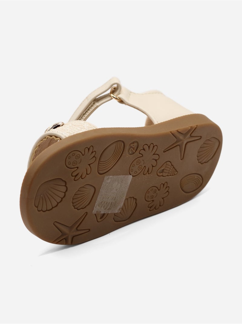 Sandali cinturino incrociato Beige - Kiabi