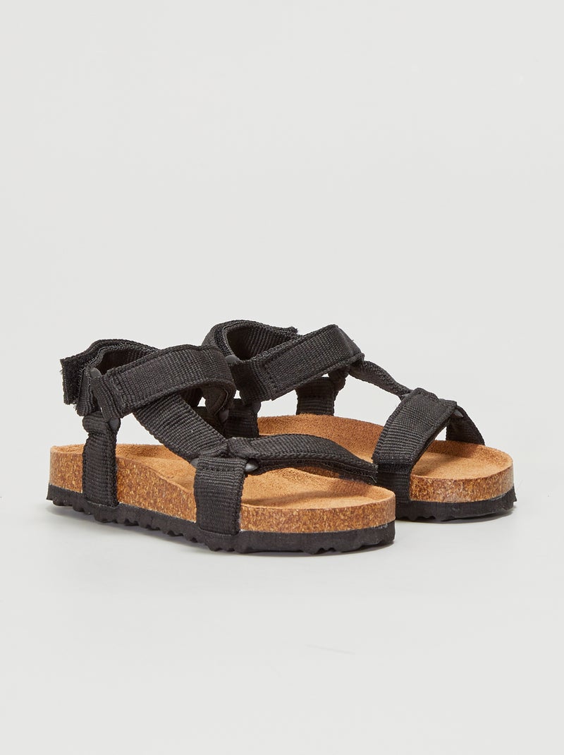 Sandali con 3 strappi nero - Kiabi