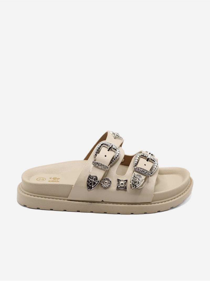 Sandali con borchie Beige - Kiabi