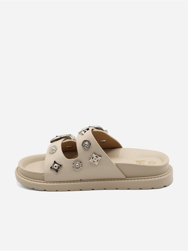 Sandali con borchie Beige - Kiabi