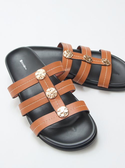 Sandali con bottoni dorati fantasia - Kiabi