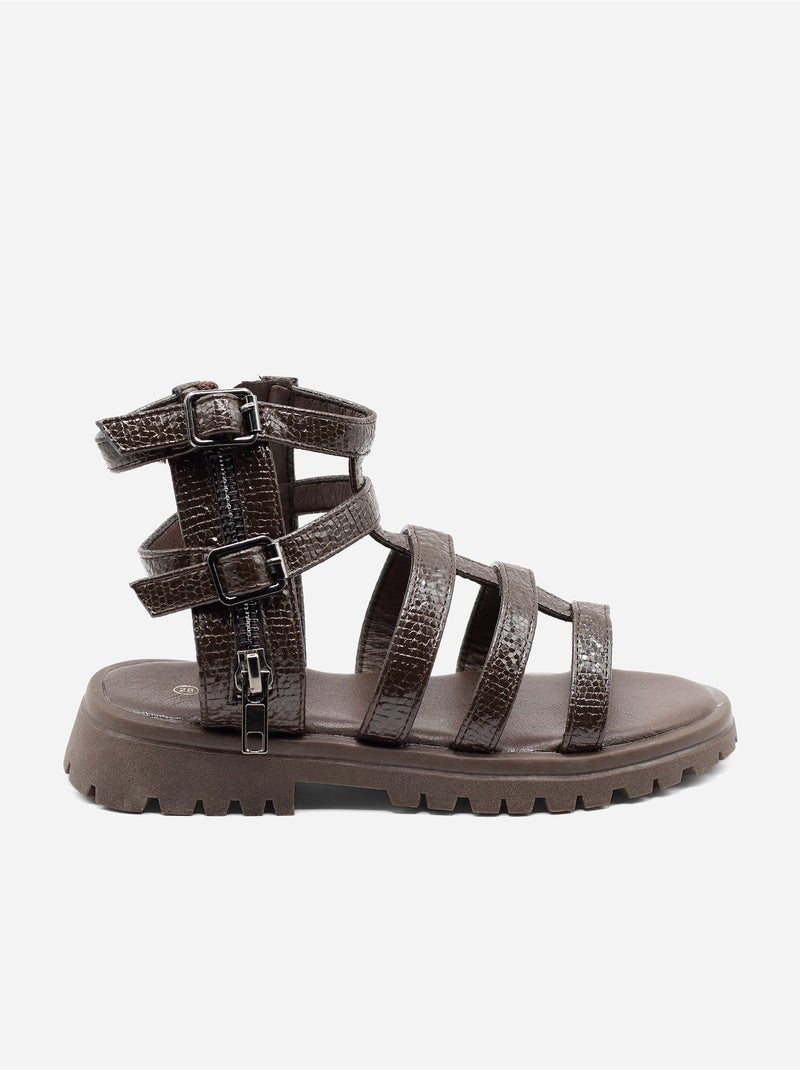 Sandali con cerniera Marrone - Kiabi