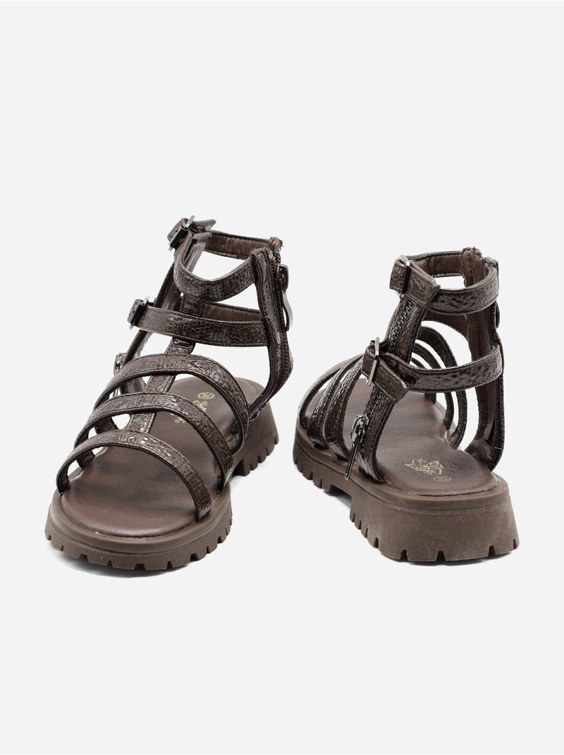 Sandali con cerniera Marrone - Kiabi