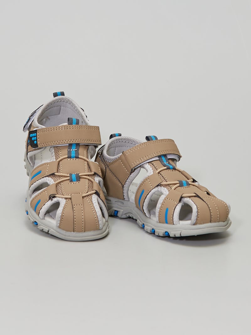 Sandali con chiusura a strappo kaki - Kiabi