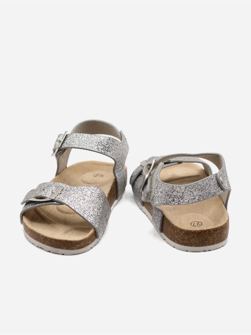 Sandali con chiusura a velcro Argento - Kiabi