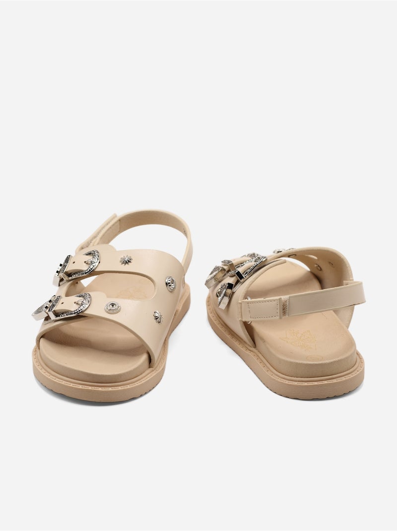 Sandali con chiusura a velcro Beige - Kiabi