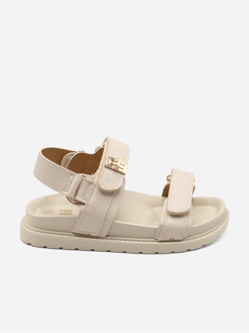 Sandali con chiusura a velcro Beige - Kiabi