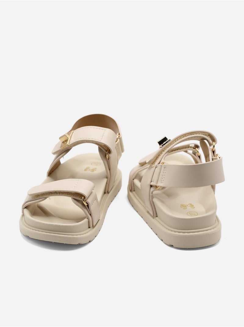 Sandali con chiusura a velcro Beige - Kiabi