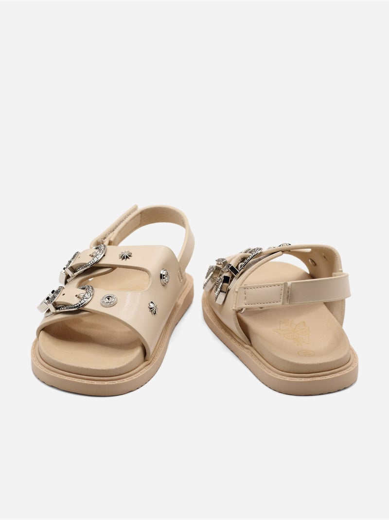 Sandali con chiusura a velcro Beige - Kiabi