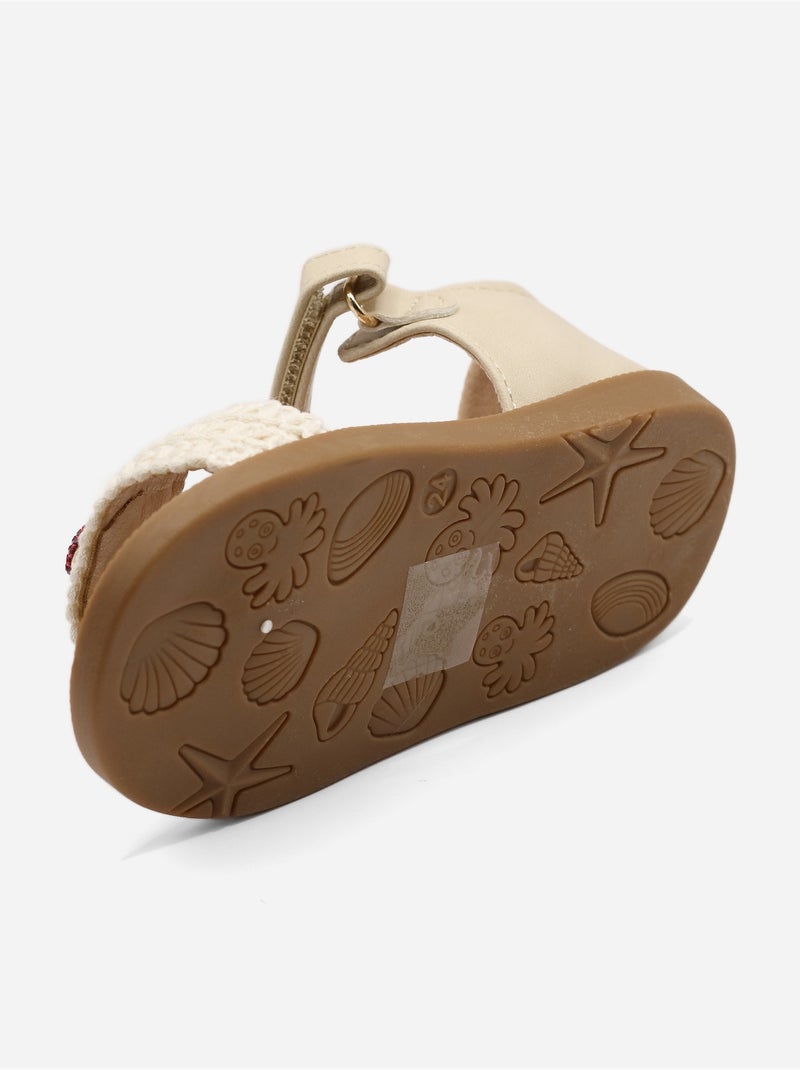 Sandali con chiusura a velcro Beige - Kiabi