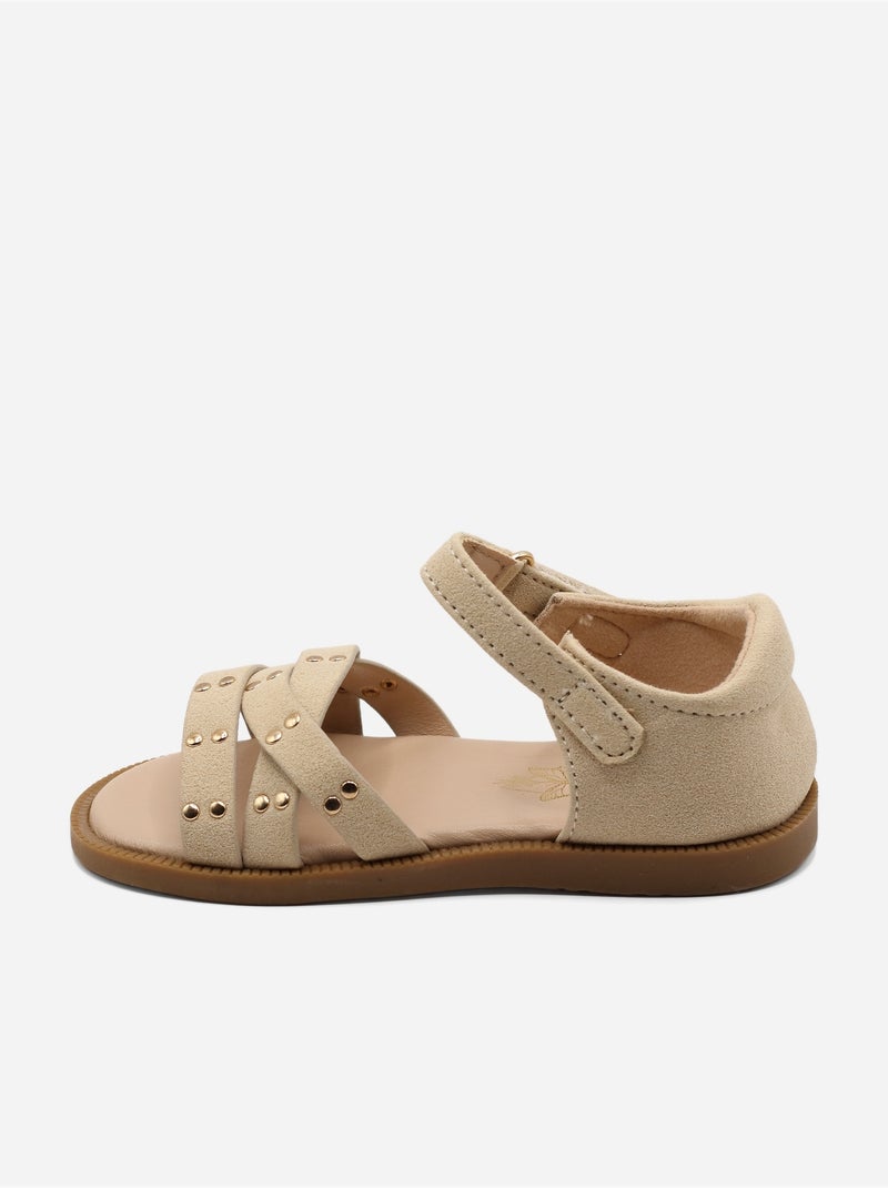 Sandali con chiusura a velcro Beige - Kiabi