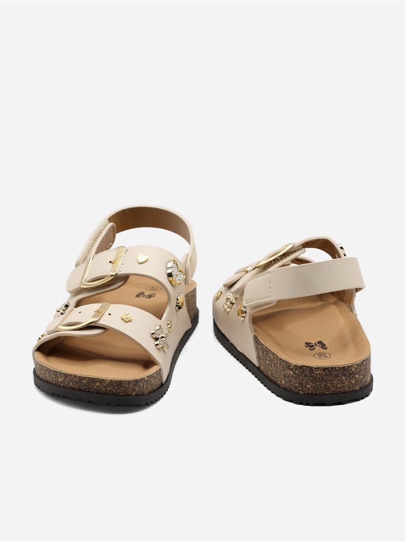 Sandali con chiusura a velcro Beige - Kiabi