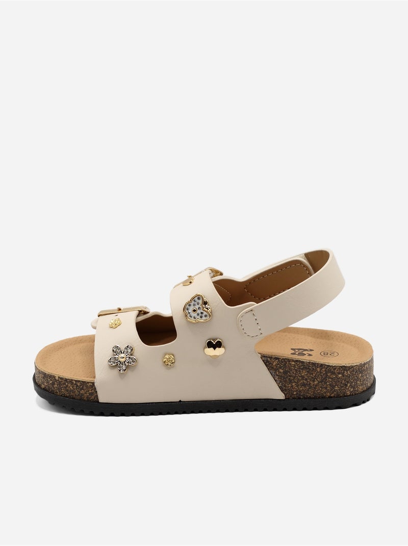 Sandali con chiusura a velcro Beige - Kiabi