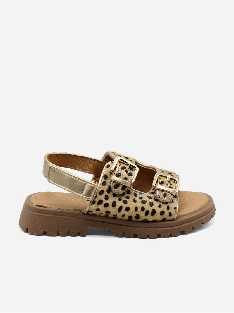 Sandali con chiusura a velcro Beige/Nero - Kiabi