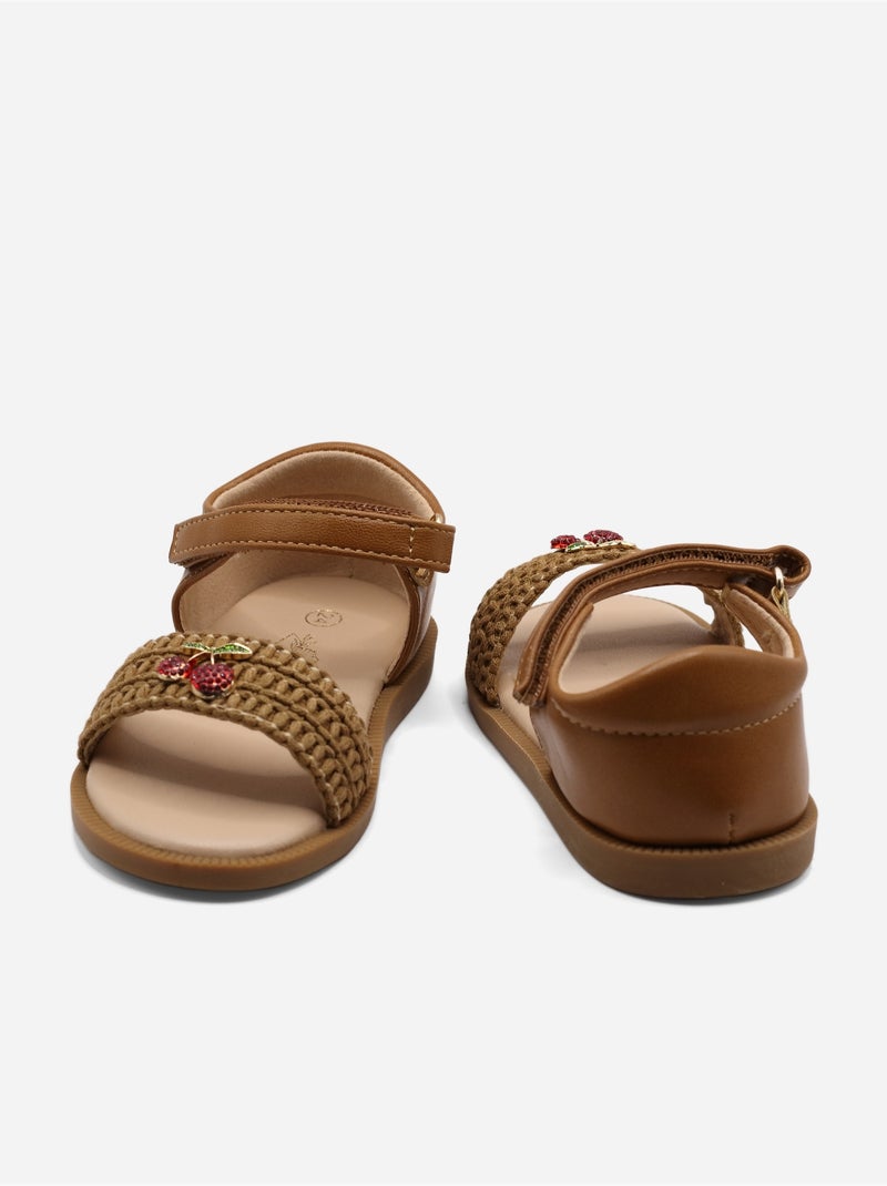 Sandali con chiusura a velcro Cammello - Kiabi