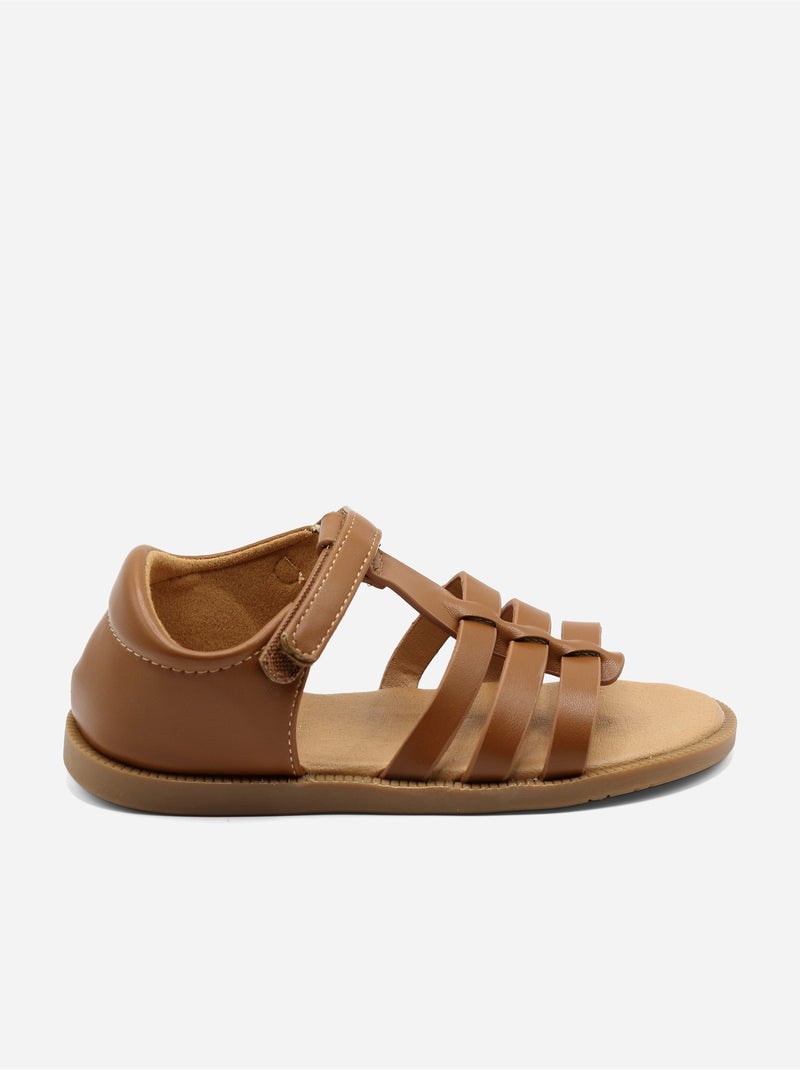 Sandali con chiusura a velcro Cammello - Kiabi