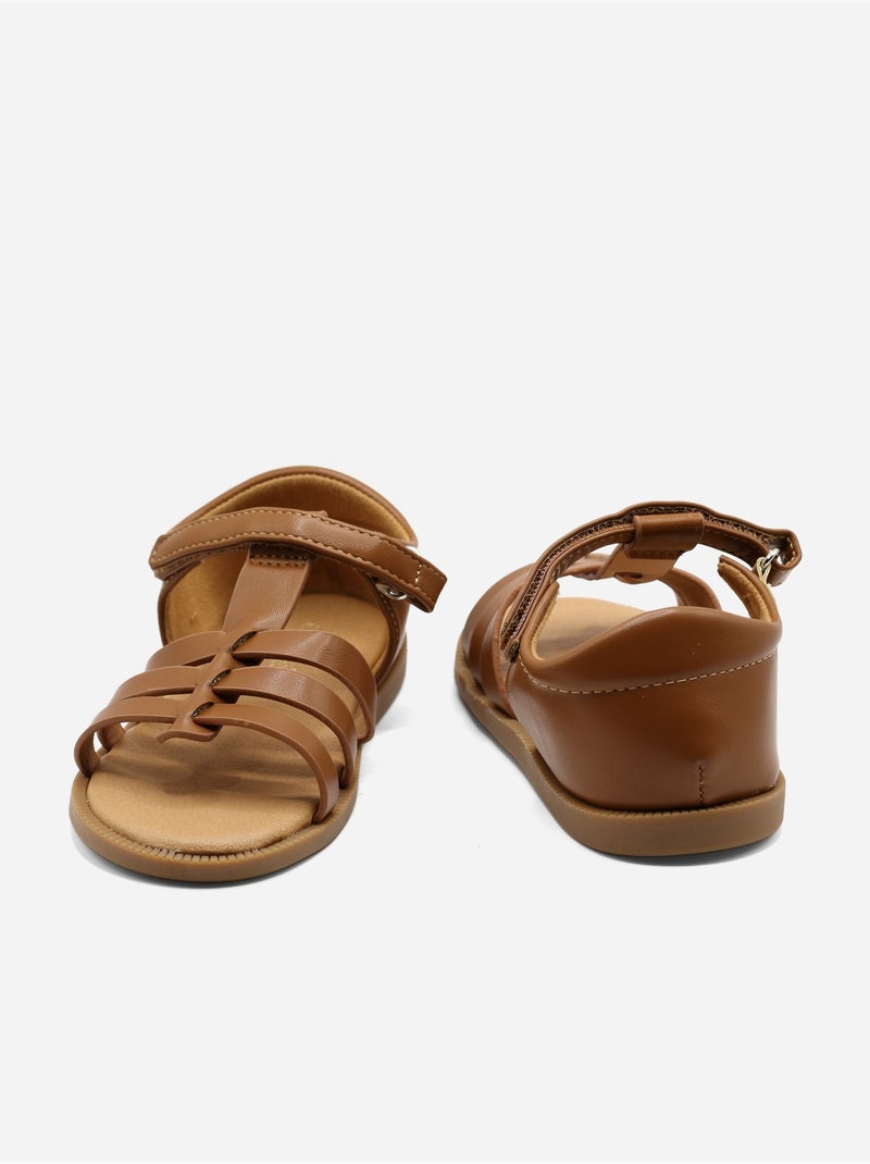 Sandali con chiusura a velcro Cammello - Kiabi