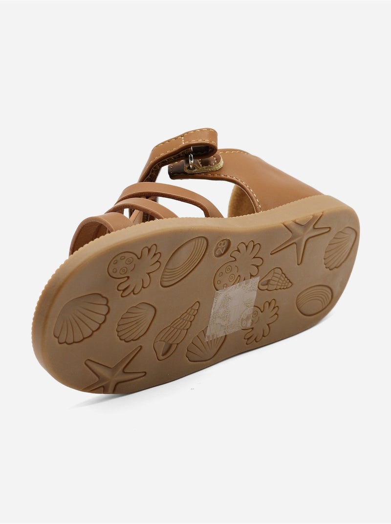 Sandali con chiusura a velcro Cammello - Kiabi