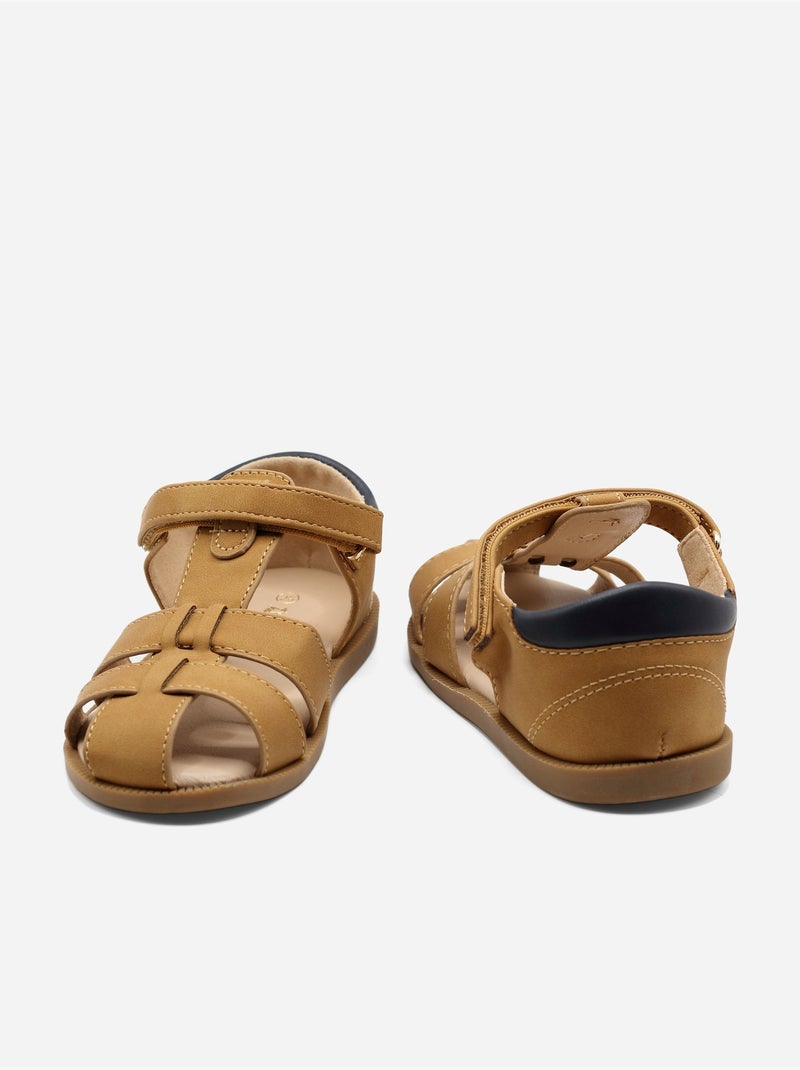 Sandali con chiusura a velcro Cammello - Kiabi