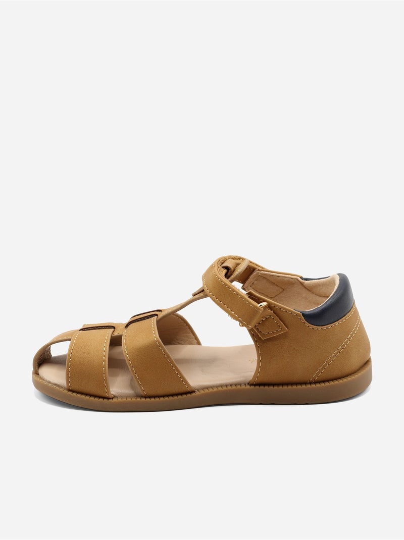 Sandali con chiusura a velcro Cammello - Kiabi