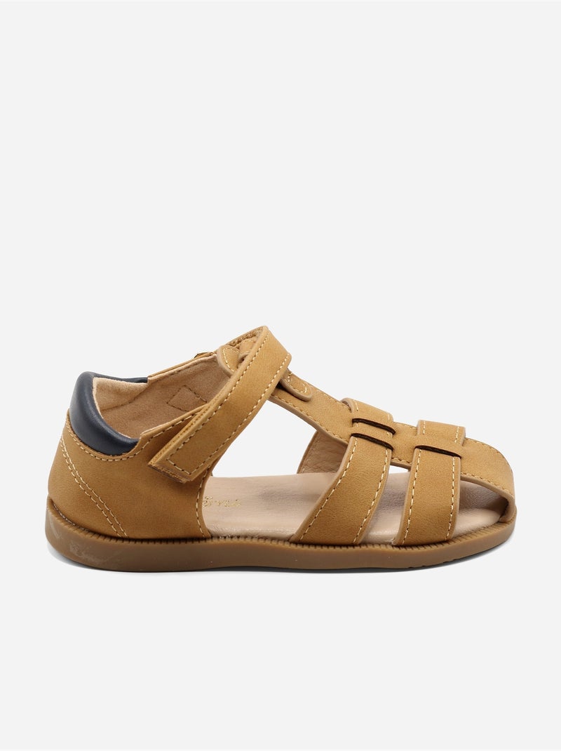 Sandali con chiusura a velcro Cammello - Kiabi