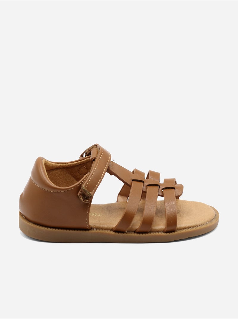 Sandali con chiusura a velcro Cammello - Kiabi