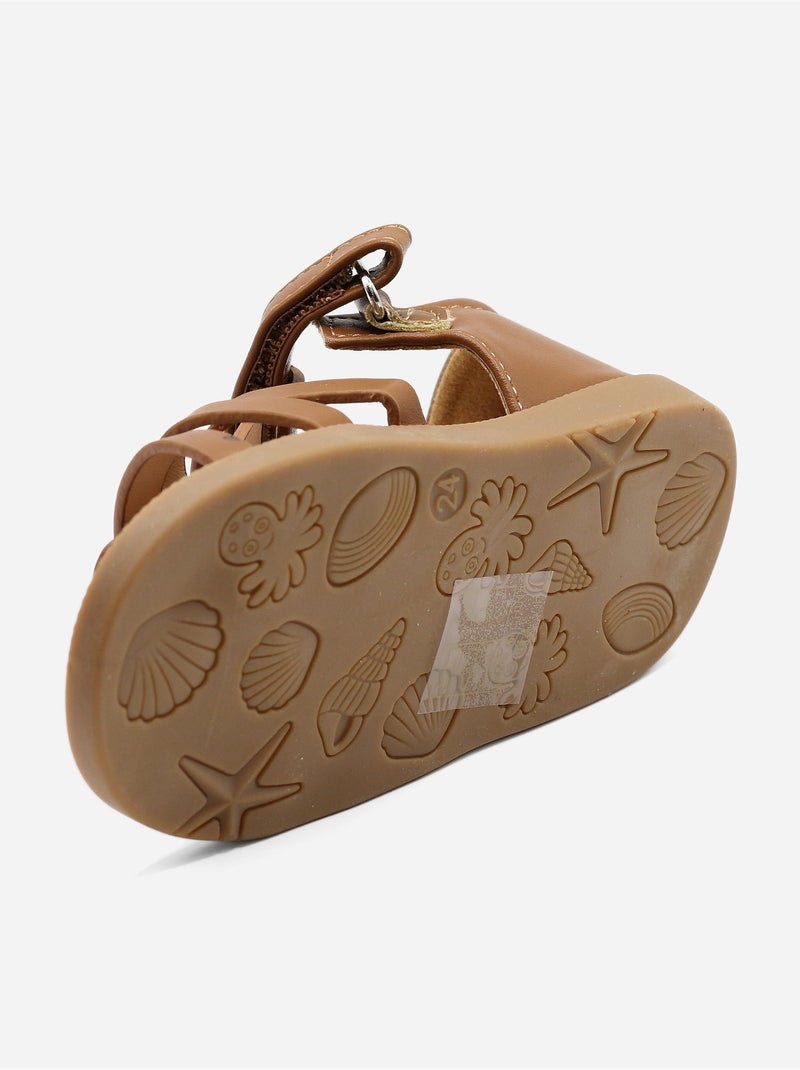 Sandali con chiusura a velcro Cammello - Kiabi