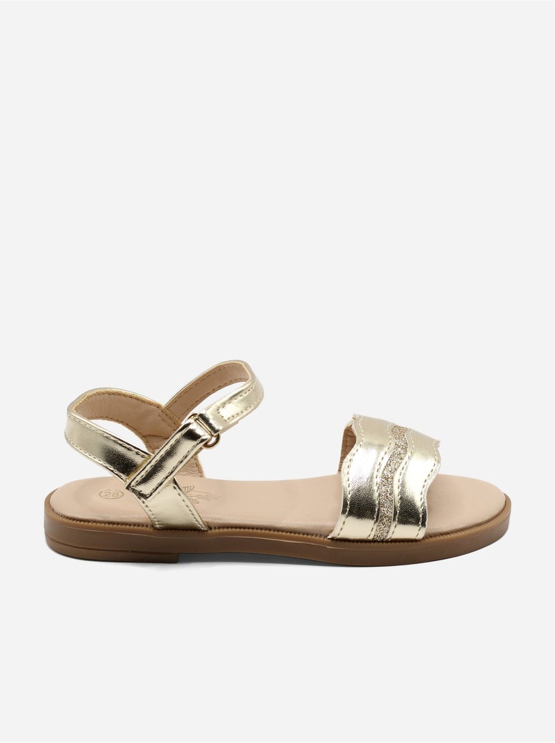 Sandali con chiusura a velcro Dorato/Oro - Kiabi
