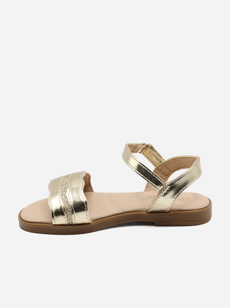 Sandali con chiusura a velcro Dorato/Oro - Kiabi