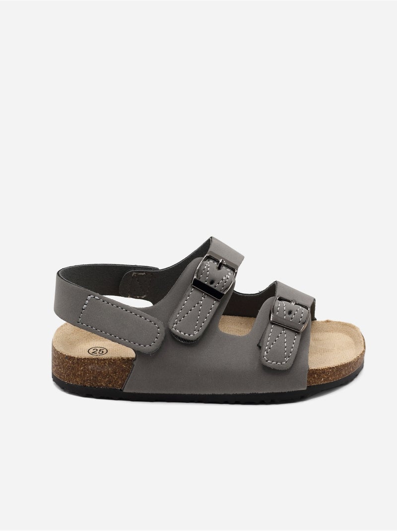 Sandali con chiusura a velcro Grigio - Kiabi