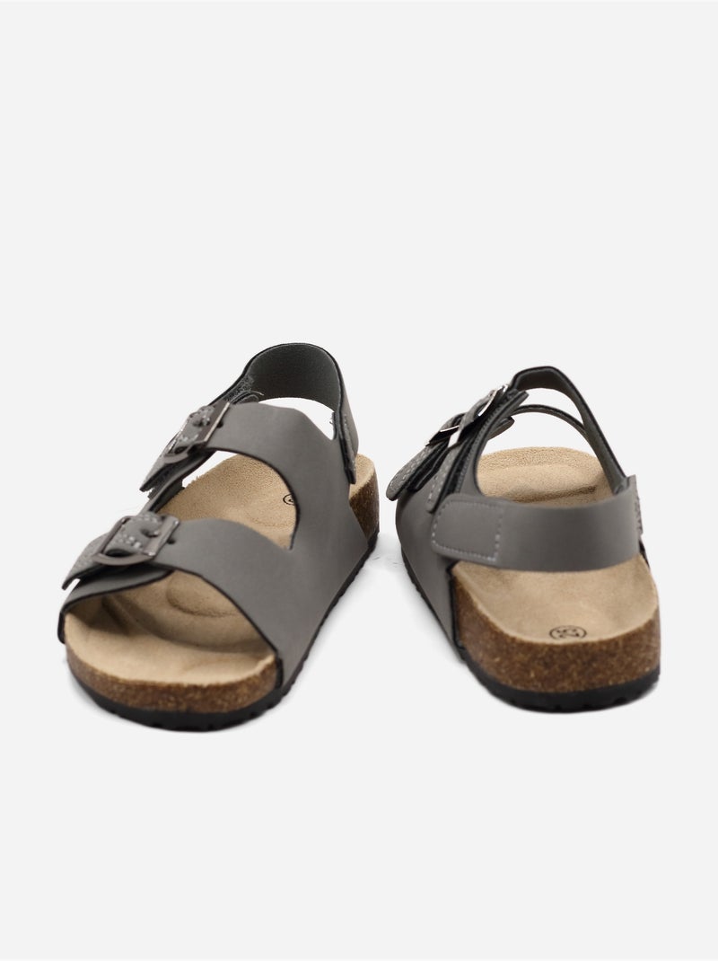 Sandali con chiusura a velcro Grigio - Kiabi