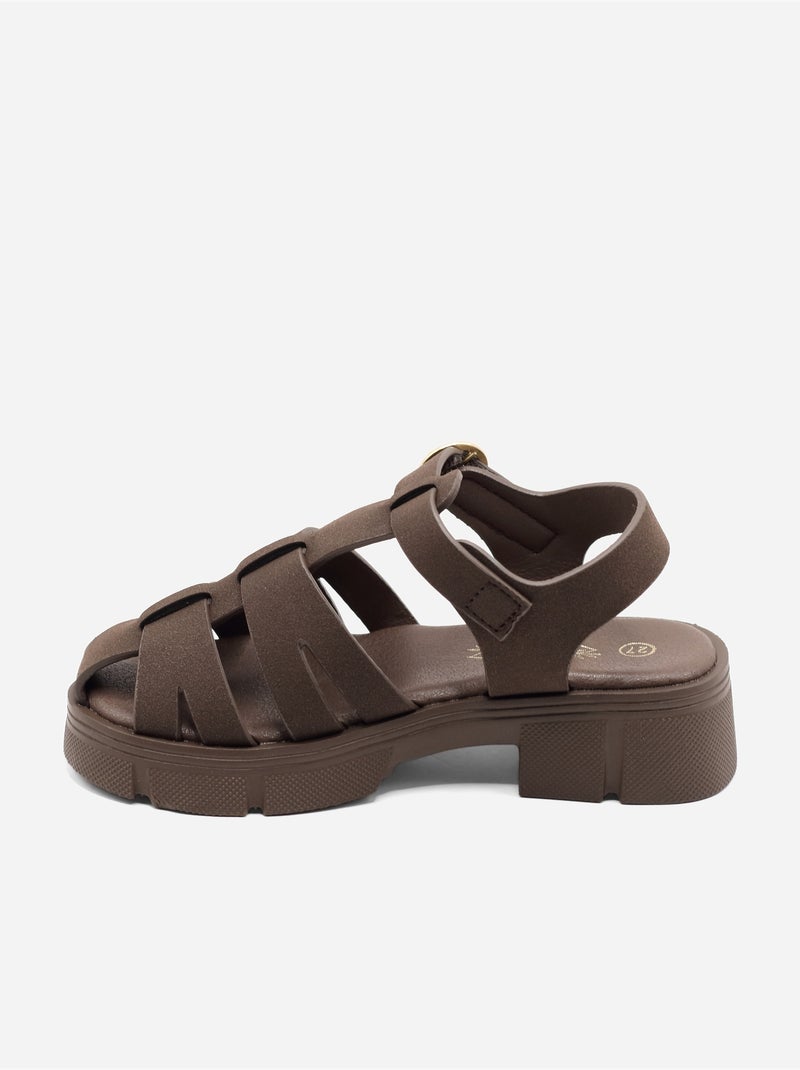 Sandali con chiusura a velcro Marrone - Kiabi