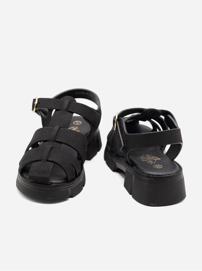 Sandali con chiusura a velcro Nero - Kiabi