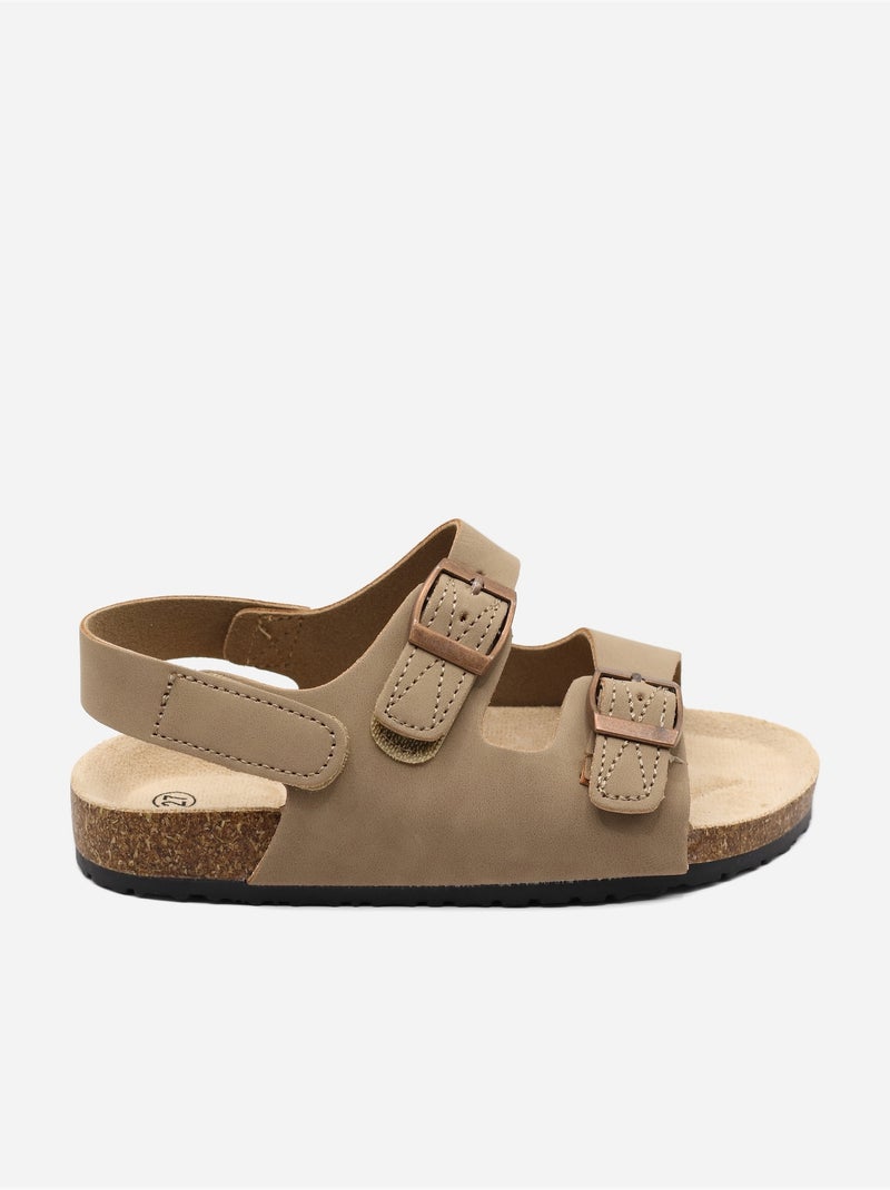 Sandali con chiusura a velcro Tortora - Kiabi