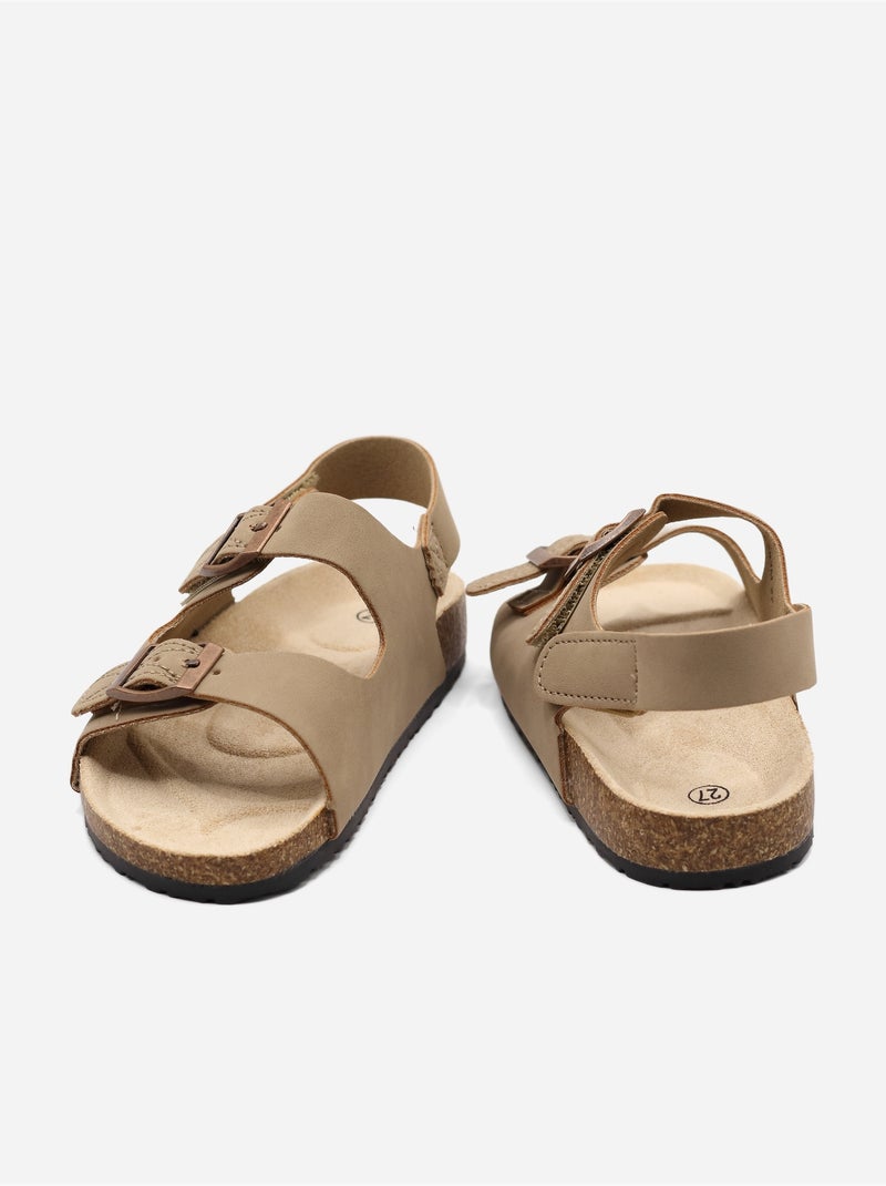 Sandali con chiusura a velcro Tortora - Kiabi