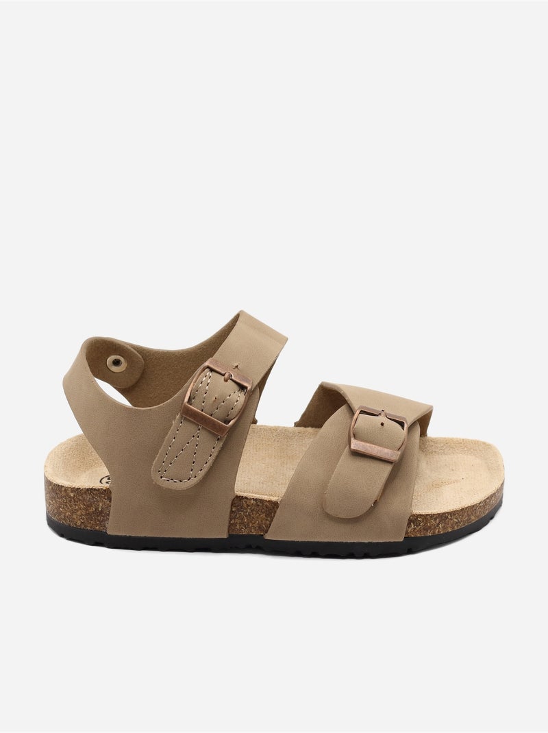 Sandali con chiusura a velcro Tortora - Kiabi