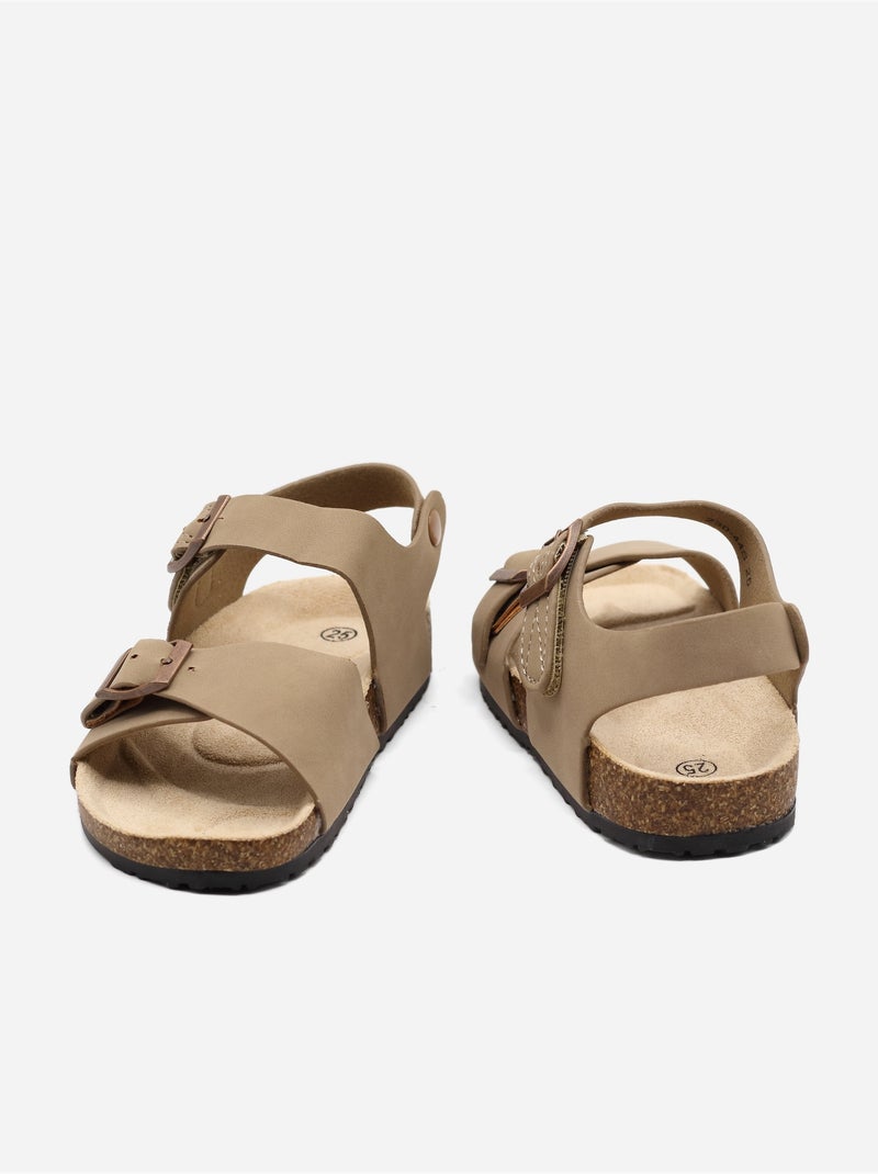 Sandali con chiusura a velcro Tortora - Kiabi