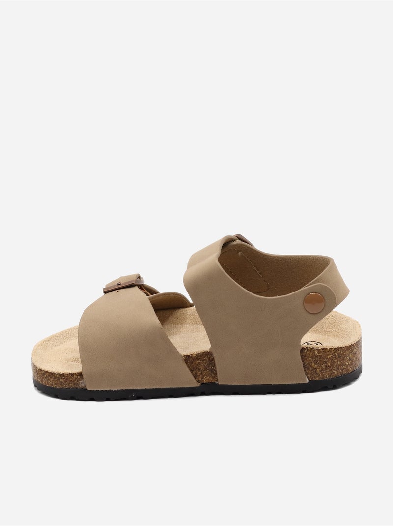 Sandali con chiusura a velcro Tortora - Kiabi