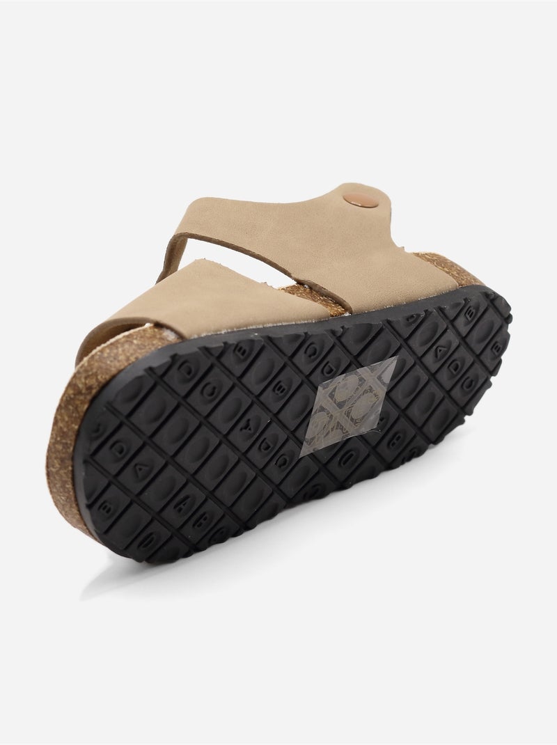 Sandali con chiusura a velcro Tortora - Kiabi
